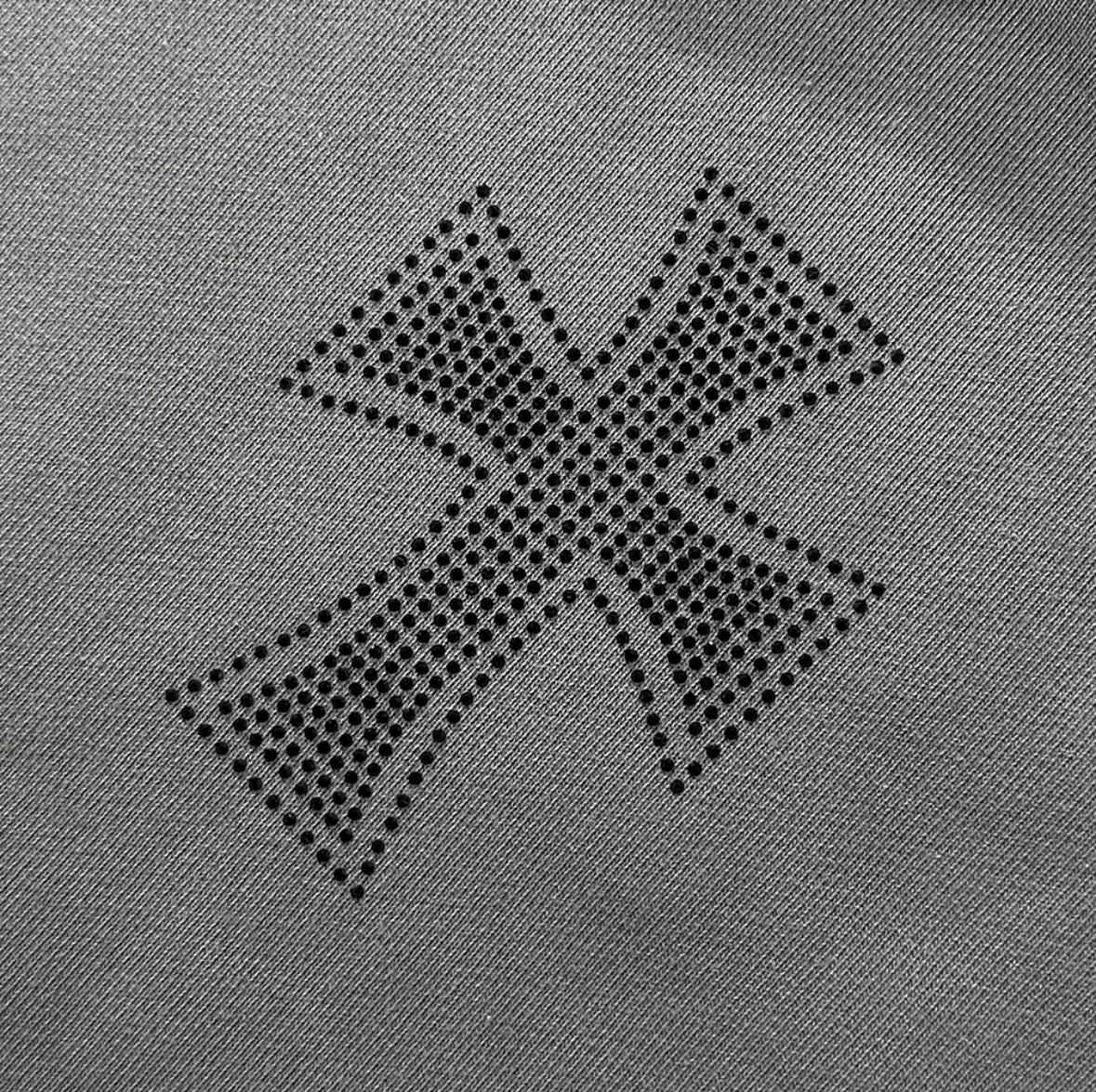 Unknown London Rhinestone Hoodie Washed Grey Detail 2