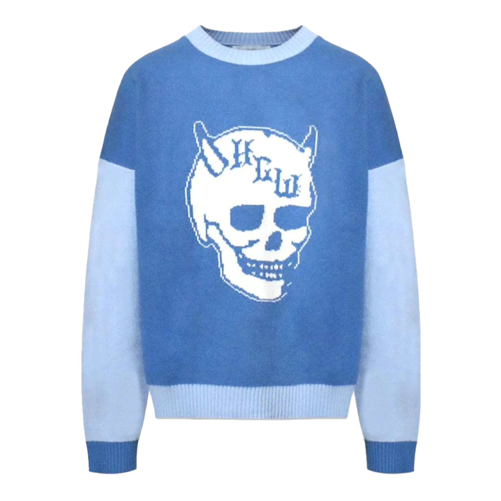 Heaven Can Wait Blue Devil Knit Front