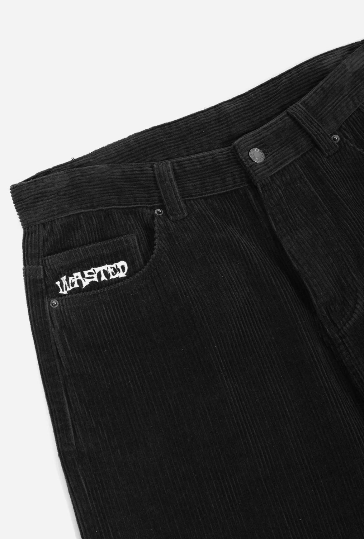 Wasted Paris Casper Corduroy Method Pant Black Detail
