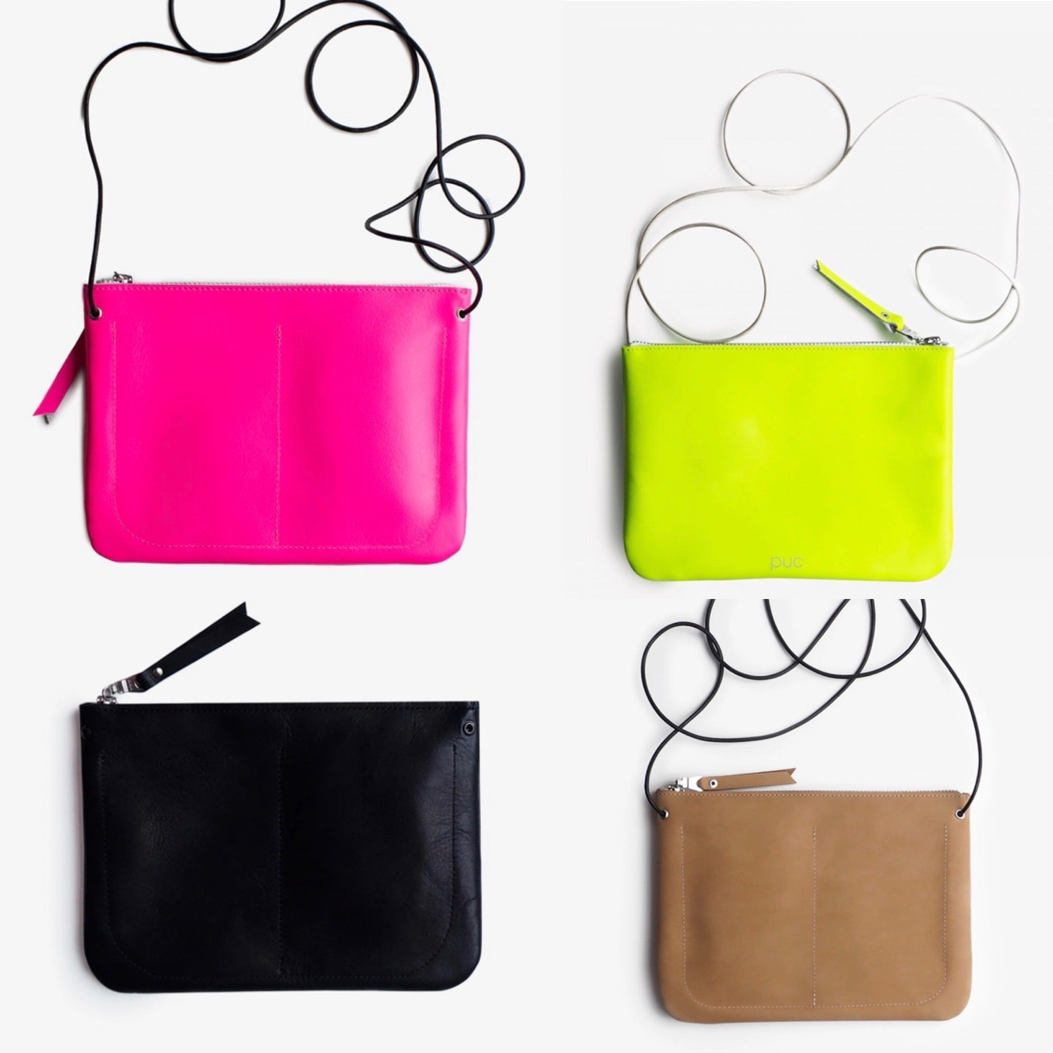 Tasche JOURNEY M - : fluor pink / fluor yellow/ cognac/ black - PUC